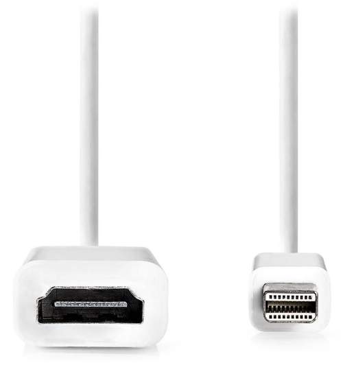 NEDIS kabel mini DisplayPort – HDMI/ mini DisplayPort zástrčka - HDMI zásuvka/ bílý/ BOX/ 20cm, CCGB37650WT02