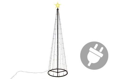 Nexos 47224 Vánoční dekorace - světelná pyramida stromek - 240 cm teple bílá