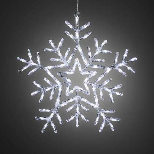 Vánoční venkovní dekorace Sněhová vločka 90 LED, přírodní bílá, 58 x 58 cm