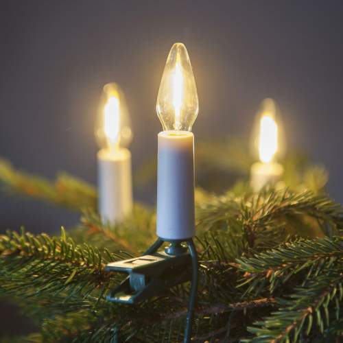 Vánoční řetěz FELICIA SVP-16 LED, 10,5m 16ks 14V/0,2W čirých svíček