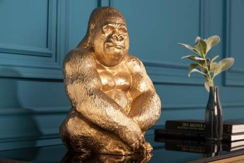 Dekorhome Dekorační socha gorila ZHAM Zlatá