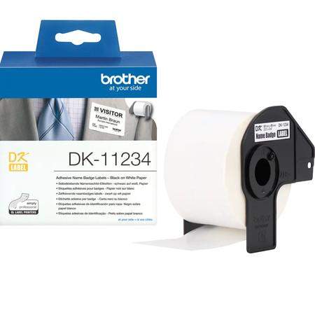 BROTHER DK-11234 Originální samolepicí štítek na oděv černý tisk na bílém podkladu 60 mm