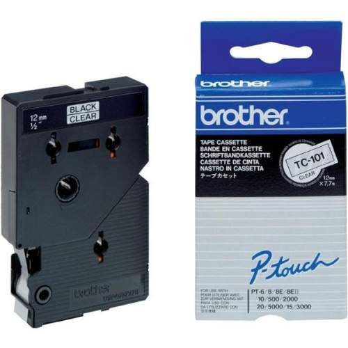 Brother TC-101 12mm černý tisk / průhledný podklad originální