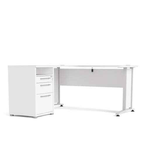 TVI Rohový kancelářský stůl Prima 80400/44 bílý/bílé nohy