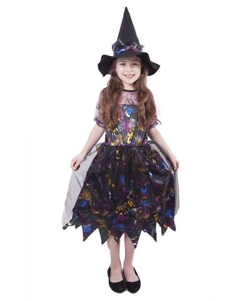 RAPPA Dětský kostým čarodějnice barevná S