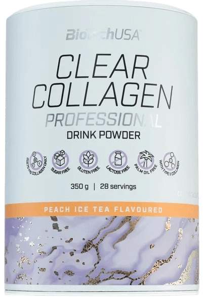 BioTech USA Clear Collagen Professional 350 g broskvový ledový čaj
