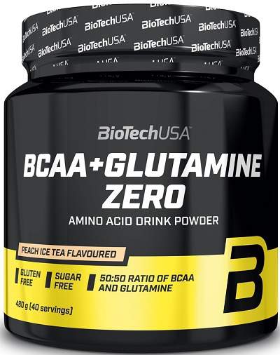 Biotechusa bcaa + glutamine zero 480 g broskvový ledový čaj