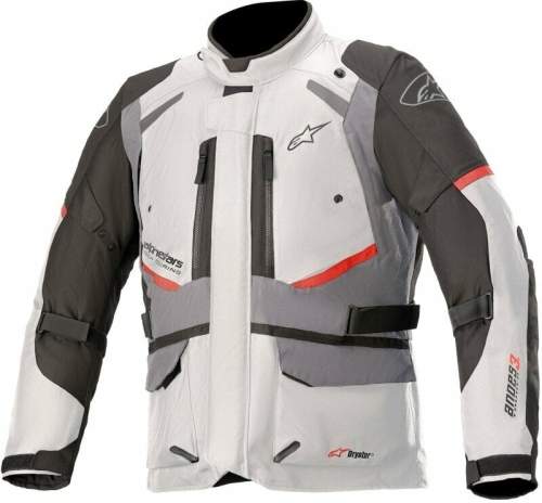 ALPINESTARS ANDES DRYSTAR, TECH-AIR 5 kompatibilní, bunda světle šedá/tmavě šedá/černá/červená 2XL