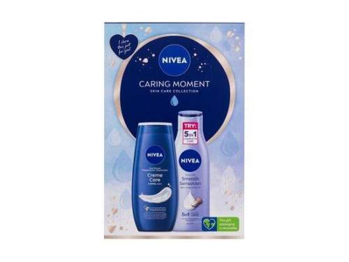 Nivea Caring Moment sada srpchový gel Creme Care 250 ml + tělové mléko Smooth Sensation 250 ml pro ženy