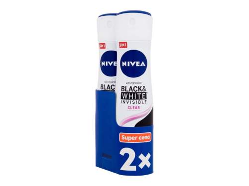 Nivea Black & White Invisible Clear 48h sada anti-perspirant 2 x 150 ml pro ženy