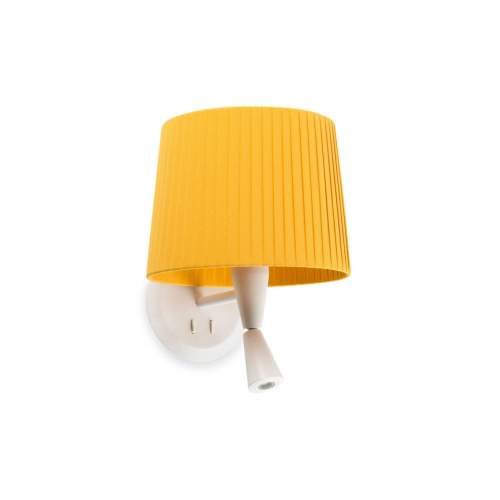 SAMBA bílá/skládaná žlutá nástěnná lampa se čtecí lampičkou - FARO