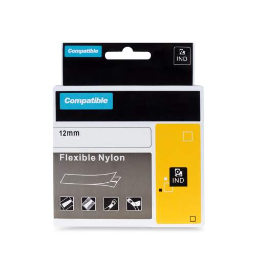 Páska - DYMO 18490, S0718080 - 12 mm žlutá - černý tisk - NYLON - flexibilní - kompatibilní