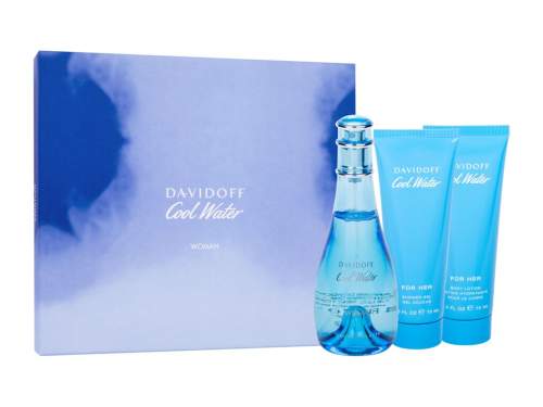 Davidoff Cool Water SET3 dárková kazeta pro ženy toaletní voda 100 ml + tělové mléko 75 ml + sprchový gel 75 ml