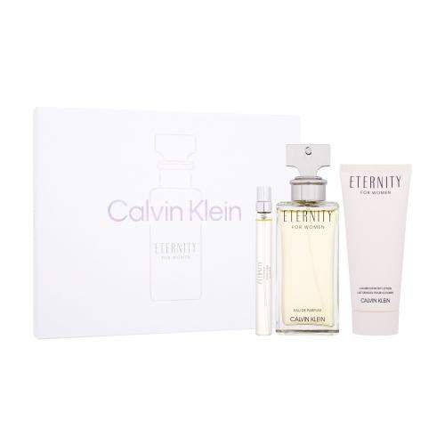 Calvin Klein Eternity SET3 sada parfémovaná voda 100 ml + tělové mléko 100 ml + parfémovaná voda 10 ml pro ženy