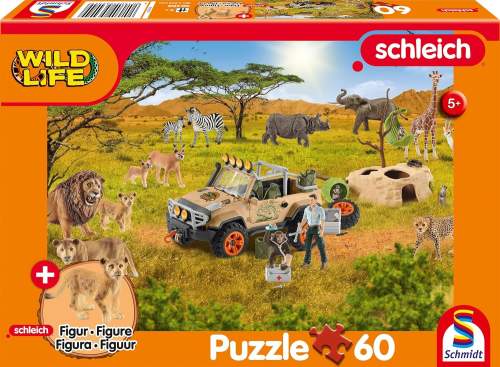 SCHMIDT Puzzle Schleich V Savaně 60 dílků + figurka Schleich