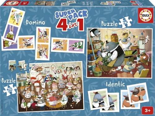 Superpack 4v1 Forest Tales by Kasandra Educa domino pexeso a puzzle s 25 a 50 dílky