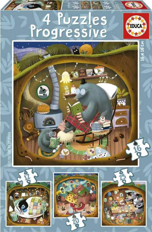 Puzzle Forest Tales Progressive Educa 12-16-20-25 dílků