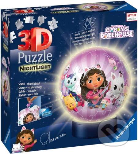 RAVENSBURGER Svítící puzzleball Gábinin kouzelný domek 74 dílků