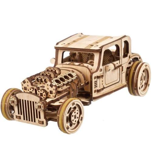 Ugears 3D dřevěné mechanické puzzle The Hot Rod Furious