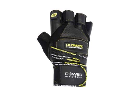Power System Celokožené rukavice Ultimate Motivation PS 2810 M žluté