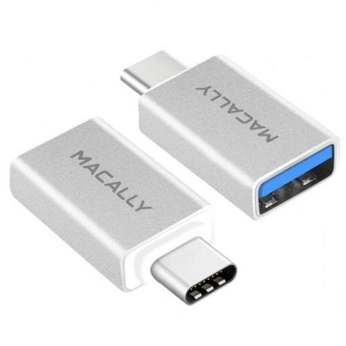Macally USB-C to USB-A adaptér 2pack Silver Aluminium