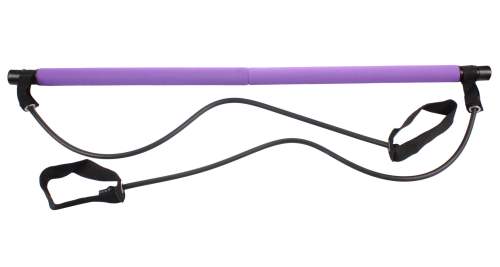 Merco Pilates Sticks posilovací tyč s gumou fialová