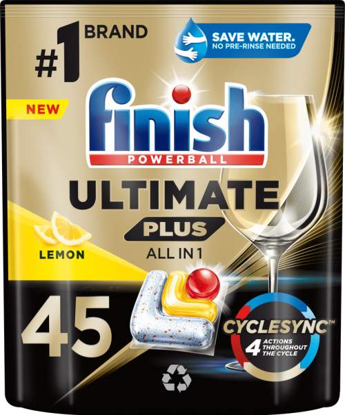 Finish Ultimate Plus All in 1 kapsle do myčky nádobí Lemon 45 ks