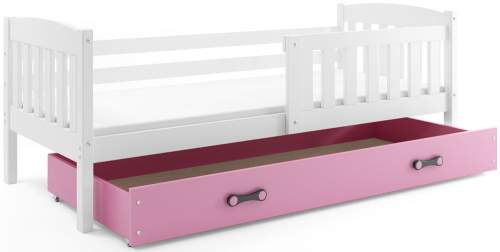 Dětská postel Kubus - 1 osoba, 80x160 s úložným prostorem – Bílá, Růžová