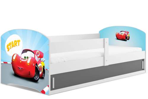 Dětská postel Luki 1 80x160 - 1 osoba - Bílá, Cars