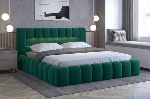 ELTAP Čalouněná postel LAMICA 160 cm kovový rošt Barva: Monolith 37