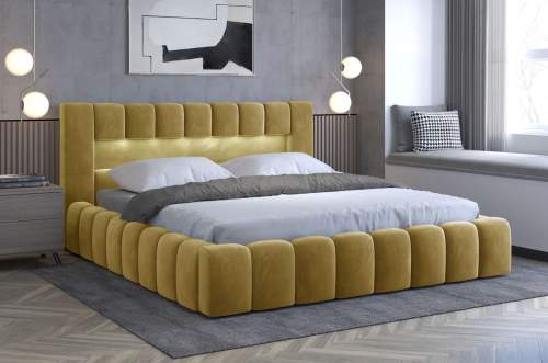 Čalouněná postel LAMICA 140 cm kovový rošt Barva: Monolith 48