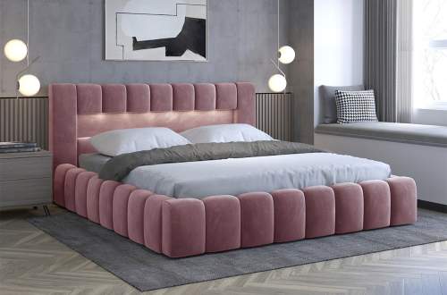 ELTAP Čalouněná postel LAMICA 140 cm kovový rošt Barva: Monolith 63