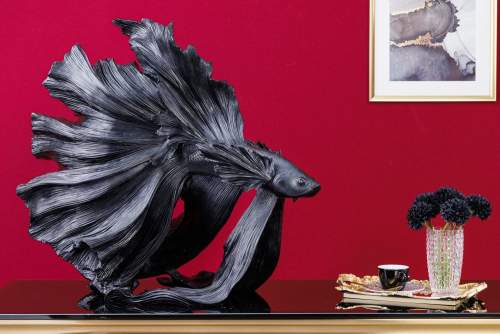 Dekorhome Dekorační socha rybka TEJE Černá