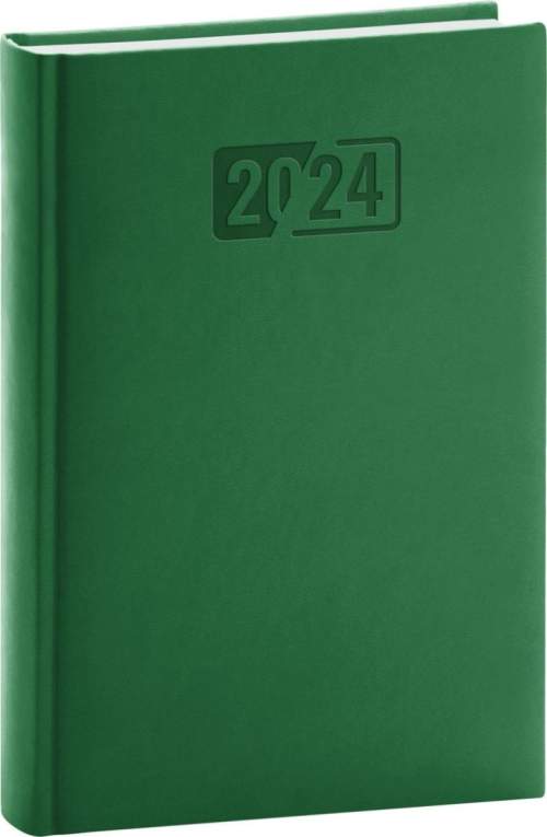 Prescogroup Denní diář Aprint 2024, zelený, 15 × 21 cm