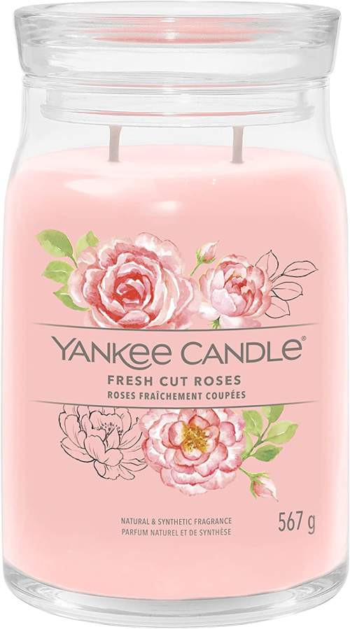 Yankee Candle Fresh Cut Roses vonná svíčka Signature 567 g