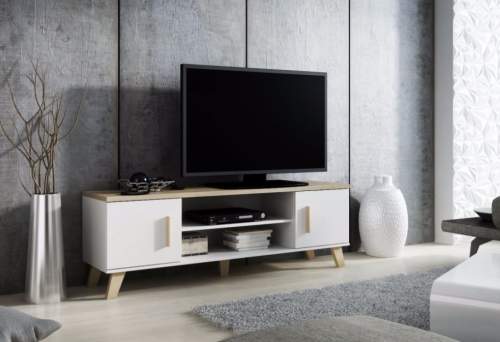 TV stolek Lotta, 160 cm (2D2K), bílá