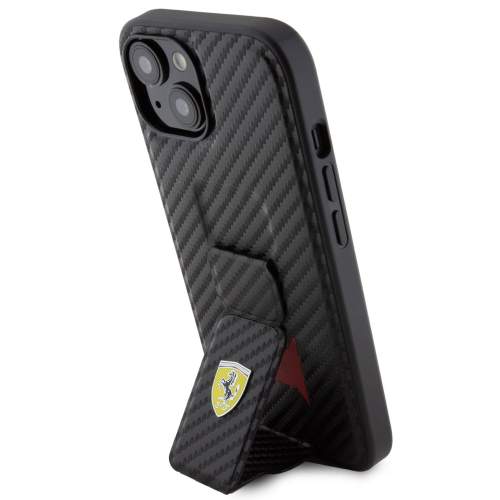 Ferrari Carbon Grip Stand pro iPhone 15 Black FEHCP15SGSNCAK