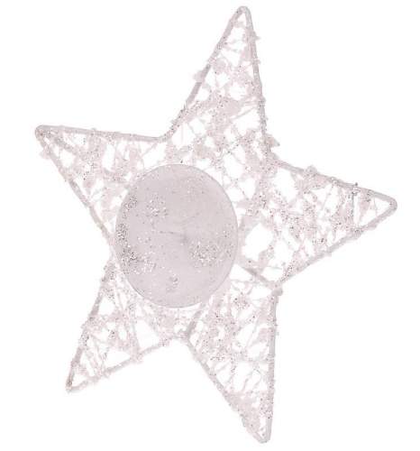 Party  Deco Svícen ve tvaru hvězdy - bílý malý
