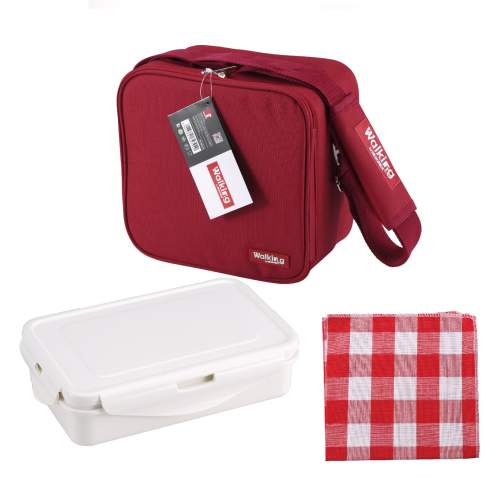 Obědový box Bergner 23 x 22 x 13,5 cm / polyester / červená