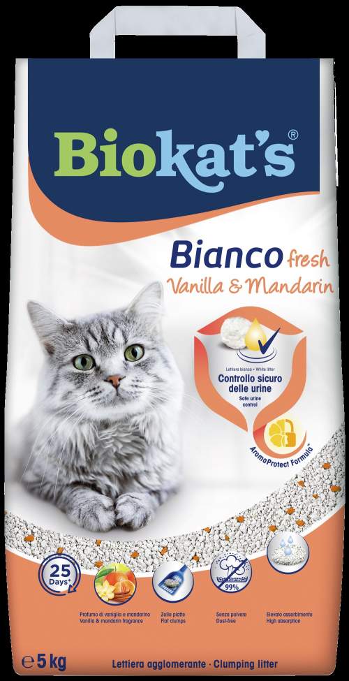 Biokat's Podestýlka BIOKATS BIANCO FRESH vanilka a mandarinka 5 kg