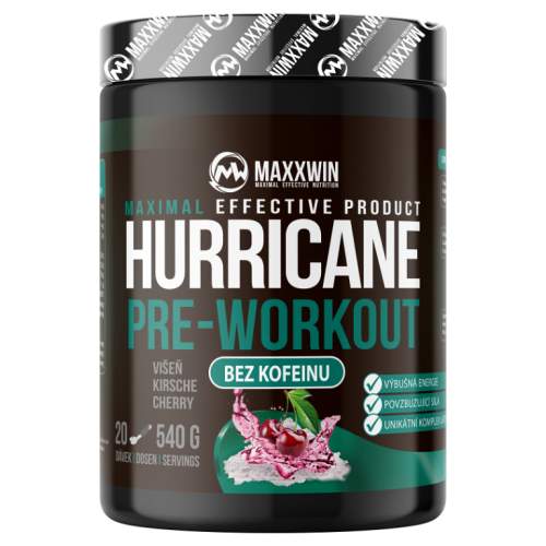 Maxxwin hurricane pre-workout no caffeine 540 g višeň