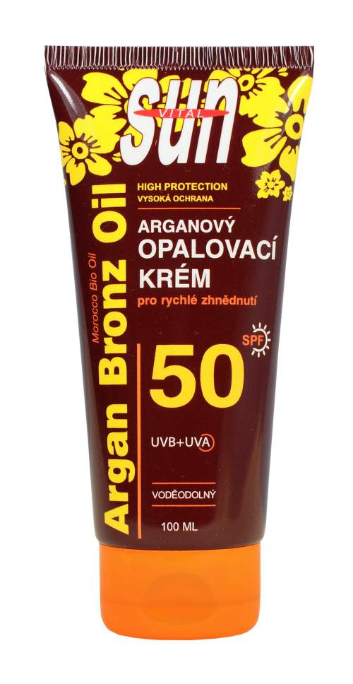 Vivaco Opalovací krém s BIO arganovým olejem SPF 50 SUN VITAL 100 ml