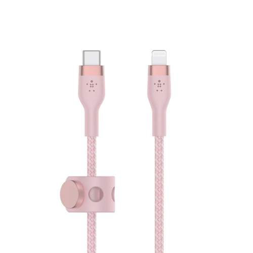 Belkin USB-C kabel s lightning konektorem 1m růžový PRO Flex