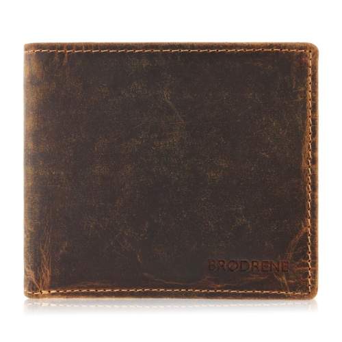 Pánská kožená peněženka Brodrene G-27 vintage hnědá