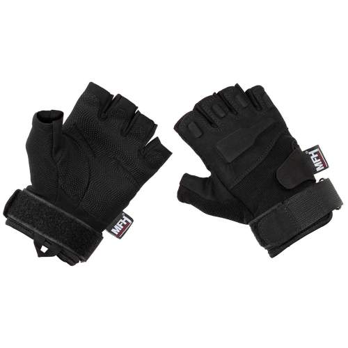 MFH Tactical rukavice bez prstů 1/2, černé - L