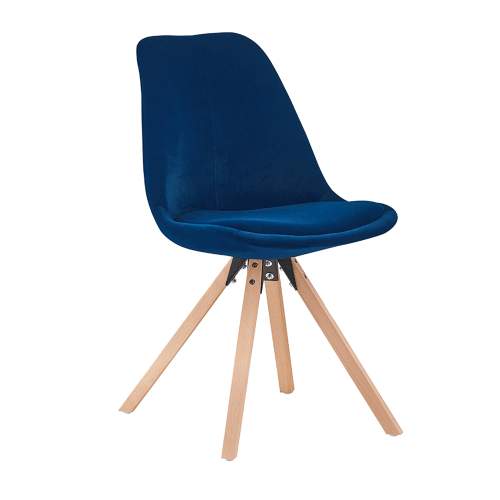 Kondela Židle, modrá Velvet látka/ buk, Sabra