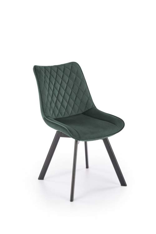 Jídelní židle K520, zelená / černé nohy
