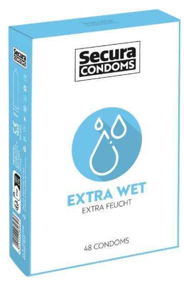 Secura Extra Wet – extra lubrikované kondomy (48 ks)