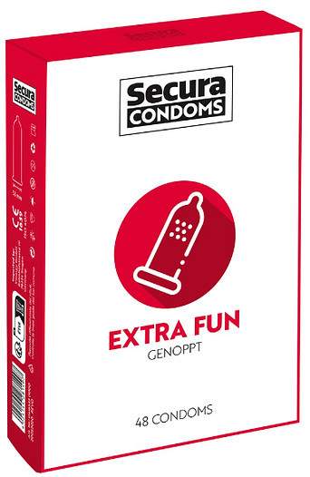 Secura Extra Fun – vroubkované kondomy (48 ks)
