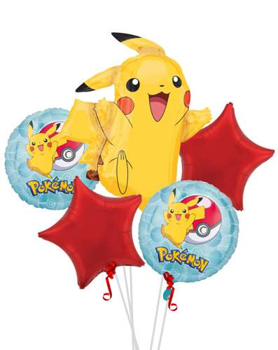Sada fóliových balonků Pokémon Pikachu 5ks